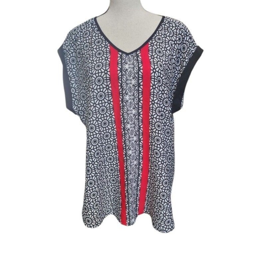 Antilia Femme Top Size Large Lightweight Flowy Boho Colorful
